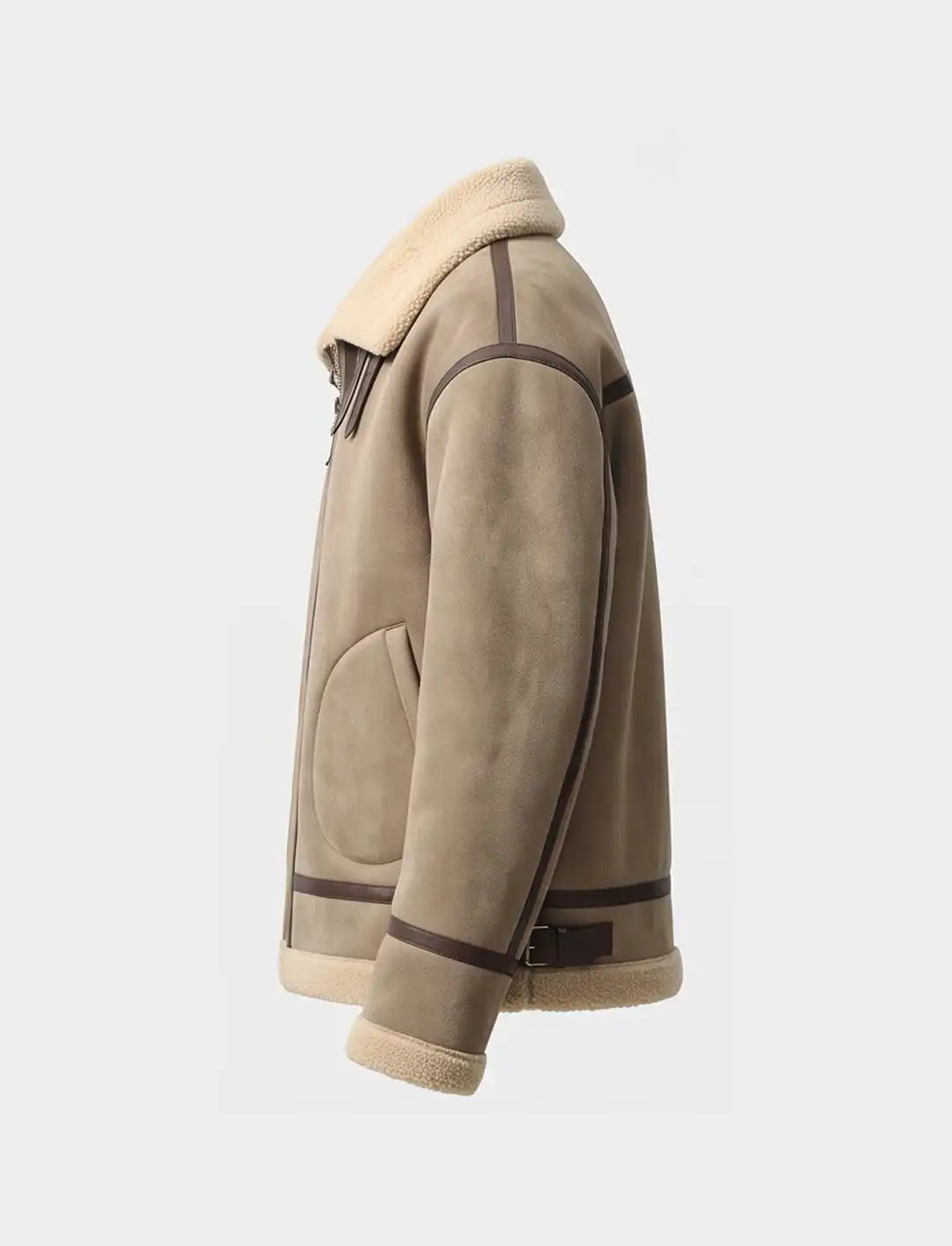 Men’s Premium Shearling Sheepskin Bomber Jacket KDKMO50