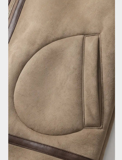 Men’s Premium Shearling Sheepskin Bomber Jacket KDKMO50